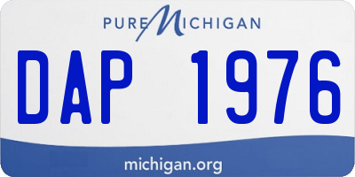 MI license plate DAP1976