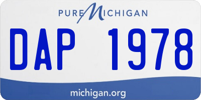 MI license plate DAP1978