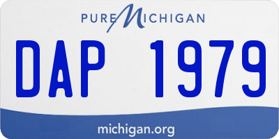 MI license plate DAP1979