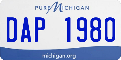 MI license plate DAP1980