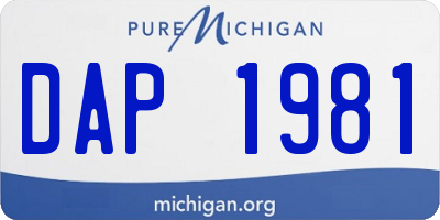 MI license plate DAP1981