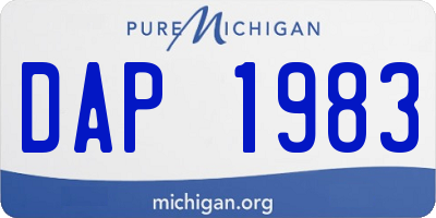 MI license plate DAP1983