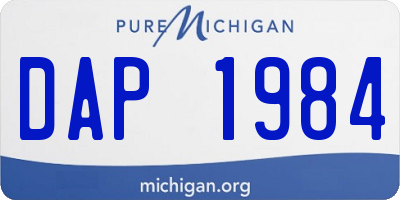 MI license plate DAP1984