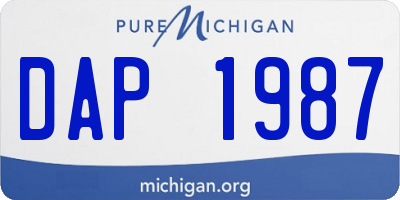 MI license plate DAP1987