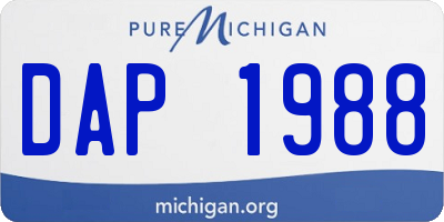 MI license plate DAP1988