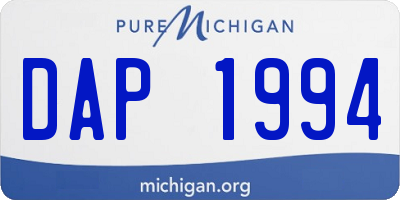 MI license plate DAP1994