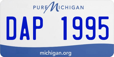 MI license plate DAP1995