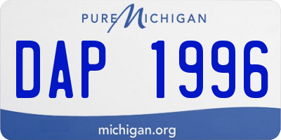 MI license plate DAP1996