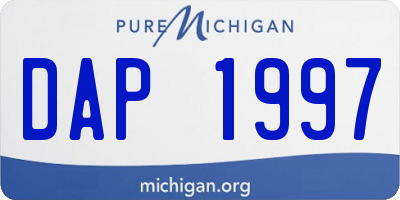 MI license plate DAP1997