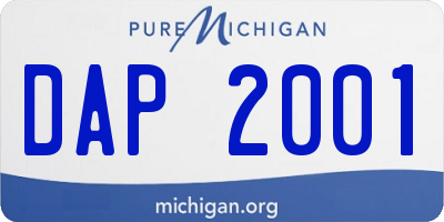 MI license plate DAP2001