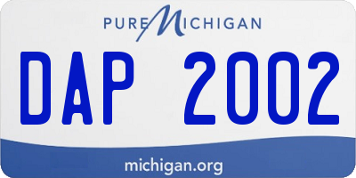 MI license plate DAP2002