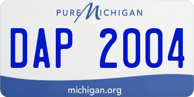 MI license plate DAP2004