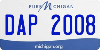 MI license plate DAP2008