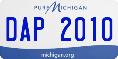 MI license plate DAP2010