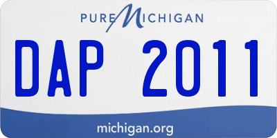 MI license plate DAP2011