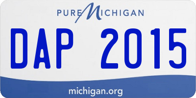 MI license plate DAP2015