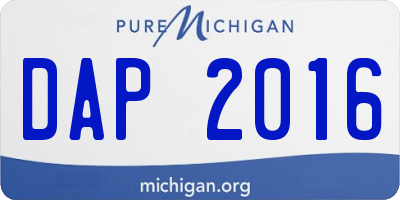 MI license plate DAP2016