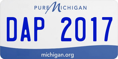 MI license plate DAP2017