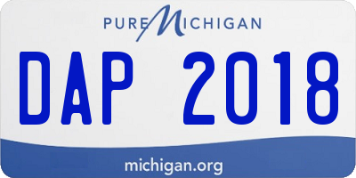 MI license plate DAP2018