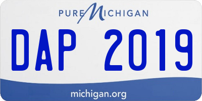 MI license plate DAP2019