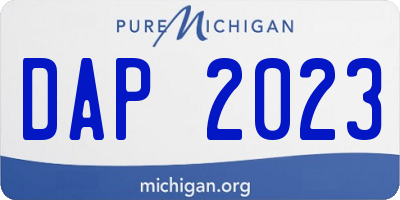 MI license plate DAP2023