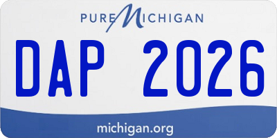 MI license plate DAP2026