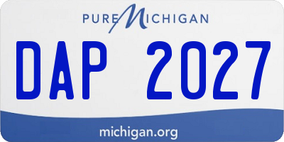 MI license plate DAP2027