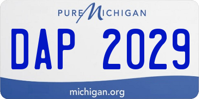 MI license plate DAP2029