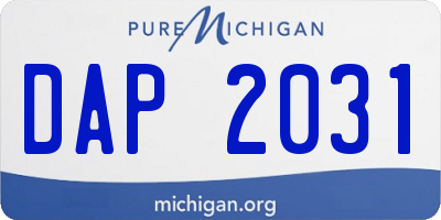 MI license plate DAP2031