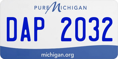 MI license plate DAP2032