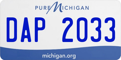 MI license plate DAP2033