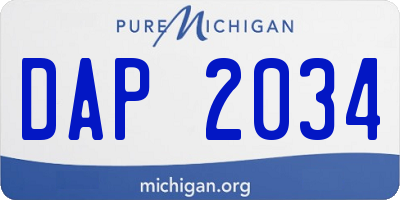 MI license plate DAP2034