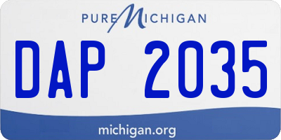 MI license plate DAP2035