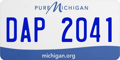 MI license plate DAP2041