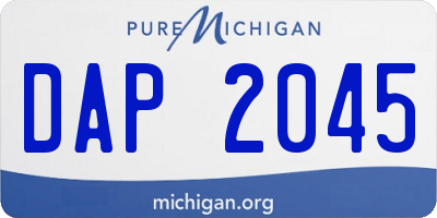MI license plate DAP2045