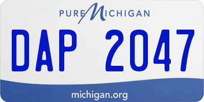 MI license plate DAP2047