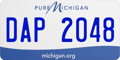 MI license plate DAP2048