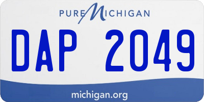 MI license plate DAP2049