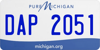 MI license plate DAP2051