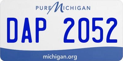 MI license plate DAP2052