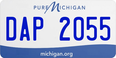 MI license plate DAP2055