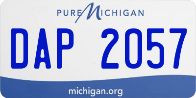 MI license plate DAP2057