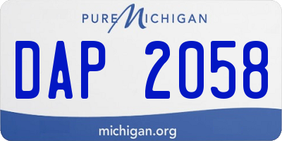 MI license plate DAP2058