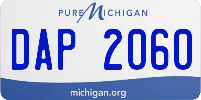 MI license plate DAP2060