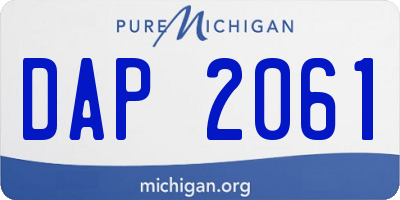 MI license plate DAP2061