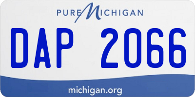 MI license plate DAP2066