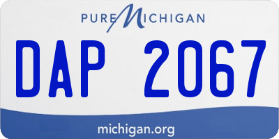 MI license plate DAP2067