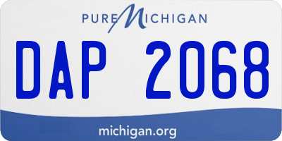 MI license plate DAP2068