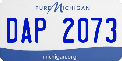 MI license plate DAP2073