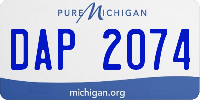 MI license plate DAP2074